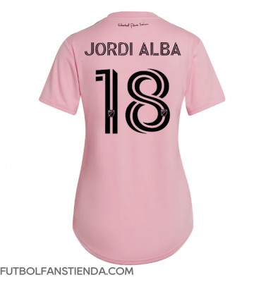 Inter Miami Jordi Alba #18 Primera Equipación Mujer 2023-24 Manga Corta